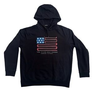 Levelwear Sea N Air Golf Course Hoodie XL Coronado California USA Flag Graphic